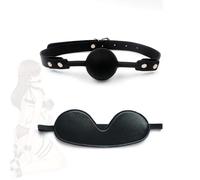 Set di cinghie di protezione per gli occhi per la cura della persona, esercitatore della bocca in pelle nera
