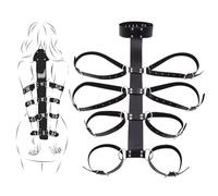 Set di cinghie in pelle multi-posizione per yoga con fibbie in metallo e componenti resistenti all'usura