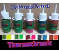 Set Di Cinque Vernici Termocromiche Reattive Al Calore In Tessuto 20Ml O 30Ml