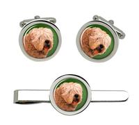 Set Di Ciondoli E Clip Per Cravatta Per Soft Coated Wheaten Terrier