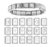 Set di ciondoli in acciaio inox, stile italiano, con anelli robusti e strumenti di apertura facili da usare, da indossare tutti i giorni, Misura unica, come descritto