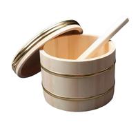Set di ciotola per riso e padella per sushi, ciotola giapponese in legno per mescolare per uso domestico e ristorante, perfetta per la preparazione del sushi e la cottura del riso