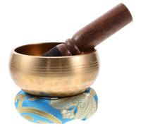 Set di Ciotola Sonora Tibetana Decorativa in Rame 1 Pezzo Colore Casuale | Legno e Stoffa Inclusi, per Tavolo e Pratica Meditativa, Aiuta la Mindfulness Colore Casuale