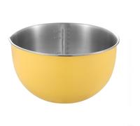 Set di ciotole da cucina impilabili in acciaio inossidabile 304 con coperchio, per cucinare, insalata, sbattere le uova, facili da pulire, salvaspazio (20 cm, giallo)