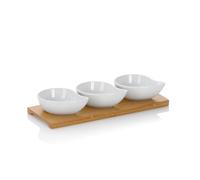 Kela Bianca Set di Ciotole Philipa Porcellana 4 Pezzi 26,0 x 10,0 x 4,5 cm, 26 x 10 x 4.5 cm