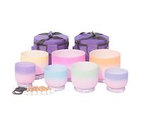 Set Di Ciotole Di Ciotole Di Cristallo Glassato Da 6-12 Pollici Di 7 PCS A-G Nota, For La Meditazione Suono Di Guarigione Yoga, Con Custodia For Il Trasporto, Martello Di Gomma, O-ring