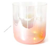 Set di ciotole di cristallo per il canto, Ciotola di cristallo da 7 pollici 432HZ, for la guarigione del suono, meditazione, preghiera, riduzione dello stress, con percussore e O-ring(Orange,E Note)