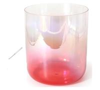 Set di ciotole di cristallo per il canto, Ciotola di cristallo da 7 pollici 432HZ, for la guarigione del suono, meditazione, preghiera, riduzione dello stress, con percussore e O-ring(Red,E Note)