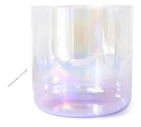 Set di ciotole di cristallo per il canto, Ciotola di cristallo da 7 pollici 432HZ, for la guarigione del suono, meditazione, preghiera, riduzione dello stress, con percussore e O-ring(Violet,D Note)