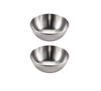 Set di ciotole in acciaio inossidabile 4 pezzi Piatti for salsa dorata Antipasto Condimento Vassoi for spezie Stoviglie da cucina(Silver-2pcs)