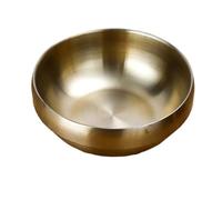 Set di ciotole in acciaio inossidabile a doppio spessore for zuppa noodles e riso lucidato(Golden,12CM)