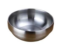 Set di ciotole in acciaio inossidabile a doppio spessore for zuppa noodles e riso lucidato(Silver,12CM)