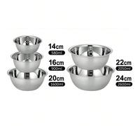 Set di ciotole in acciaio inossidabile per mescolare insalate, per conservazione alimenti, preparazione pasti, insalate, ecc., accessori da cucina, forniture per il ritorno a scuola L,M,S,XL,XXL,5 pez