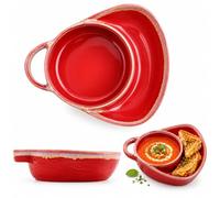 Set di ciotole in ceramica per zuppa e sandwich con piattino per il pane e | Set di ciotole in ceramica 2 in 1, composto da una ciotola per zuppa con manico e un piattino per il pane abbinato, ideale