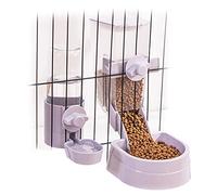 Set di ciotole per cibo e acqua per conigli, mangiatoia automatica per conigli, piccoli animali, con coperchio, per coniglietti, gatti, furetti, cincillà, porcellini d'India