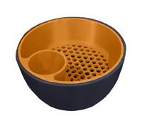 Set di ciotole per pistacchi con contenitore, grande ciotola doppia per snack con scomparto per rifiuti alimentari per pistacchi, ciliegie edamame, popcorn di frutta Set Tavola Rotonda per (Black, A)
