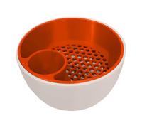 Set di ciotole per pistacchi con contenitore, grande ciotola doppia per snack con scomparto per rifiuti alimentari per pistacchi, ciliegie edamame, popcorn di frutta Set Tavola Rotonda per (Orange, A)