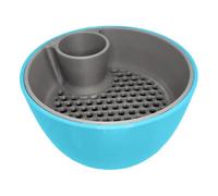Set di ciotole per pistacchi con contenitore, grande ciotola doppia per snack con scomparto per rifiuti alimentari per pistacchi, ciliegie edamame, popcorn di frutta Set Tavola Rotonda per 8 (Red, A)