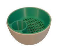 Set di Ciotole per pistacchi con Contenitore, Grande Ciotola Doppia per Snack con Scomparto per rifiuti Alimentari per pistacchi, Ciliegie Edamame, Popcorn di Frutta Set Tavola Rotonda per (Green, A)