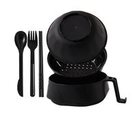 Set di ciotole per ramen, set di ciotole per tagliatelle ramen, ciotola per spaghetti istantanei di grande capacità 6X, con coperchio, bacchette, cucchiai, forchetta, ciotole per spaghetti in PP per