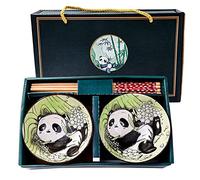 Set di ciotole per riso in ceramica, con adorabile panda per servire zuppa di riso, come un buon regalo (2)