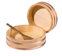 Set di ciotole per sushi fatte a mano con ciotola refrigerante e fasce in rame, include cucchiaio, ideale per ristoranti e uso domestico, perfetto per servire e esporre sushi