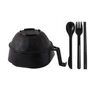 Set di ciotole Ramèn - Ciotola per tagliatelle istantanee, di grande capacità, 6 pezzi, tazza di tagliatelle veloci con coperchio | Tazza da zuppa asiatica con bacchette, cucchiai, forca
