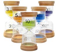 Set di clessidra per bambini, 5 pezzi, con 5 colori Macaron, 3/5/10/15/30 minuti, timer da cucina, clessidre colorate per la decorazione della casa, ufficio, regalo creativo per bambini