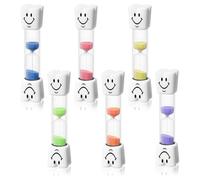 Set di clessidre colorate per bambini (6 pezzi), clessidre a forma di dente, timer colorati adatti per cronometrare le attività quotidiane e i giochi dei bambini.