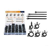 Set di clip per cablaggio automobilistico, kit organizer per cavi in nylon da 130 pezzi, in 9 misure, resistente agli urti, per finiture interne dell'auto e installazione di modanature
