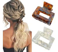 Set di clip per capelli Aililong, design francese acido acetico con forte forza di tenuta, 2 pezzi per signore, ragazze, clip per capelli, colori colorati, invisibili come Invisibobble.