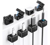 Set di clip per cavi magnetici da 6 pezzi con 6 ventose in silicone per la cable management | Fermacavi Organizzatore di cavi magnetic cable clips per casa, ufficio, scrivania, auto, muro e comodino