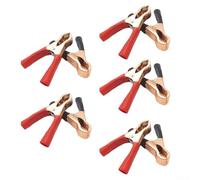 Set di clip resistenti da 50 A, cavi batteria in lega placcata rame da 80 mm con apertura a ganascia da 25 mm, coppia rossa e nera per automotive, solari, mari (10 pezzi)