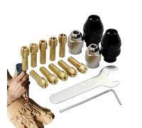 Set di coda di foratura, Chuck Collet Set - Strumento rotante in Chuck | Sostituzione stelo senza chiave 1/32-1/8 di pollice per utensili rotanti, accessori per smerigliatrice elettrica