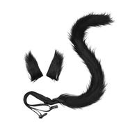 Set di coda di gatto e orecchie, accessorio per costume per cosplay, uso quotidiano, sicuro, comodo, copricapo anime, ciondolo per borsa a coda, c, Taglia unica