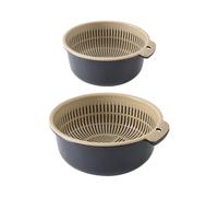 Set Di Colero - Filtro Vegetale | Ciotola Da Cucina Con Fori Di Scarico | Contenitore Di Preparazione Alimentare Non Slip Per Risciacquo, Cottura, Setacciatura, Preparazione Dei Pasti, Lavaggio Delle