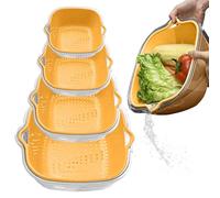Set di colino - adatto per centrifuga per insalata Veggie - detergente per frutta, colino per alimenti e colino, filtro per riso per pasta, strumento per la cucina a 2 livelli, ispessito per la cucina