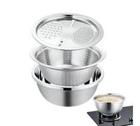 Set di colino per per miscelazione con grattugia, per il lavaggio della frutta versatile con grattugia, ciotole per scolare e miscelare, per la preparazione della casa,