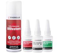 Set di colla istantanea lunga durata sottile + medio + spessore da 20 g + attivatore da 200 ml.