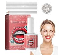 Set di colla per denti decorativi - Costissimi forniture professionali per adulti, uomo Kit per gioielli denti da donna | Sicuro su smalto e facile rimozione dei residui, include la penna in cera in r