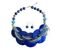 Set di collana con ciondolo a conchiglia alla moda e orecchini abbinati, accessorio alla moda per abiti da giorno a notte, versatile collana con conchiglie, One Size, come descritto, come descritto