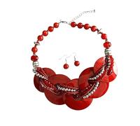 Set di collana con ciondolo a conchiglia alla moda e orecchini abbinati, accessorio alla moda per abiti da giorno a notte, versatile collana con conchiglie, One Size, come descritto, come descritto