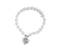 Set di collana di perle con cuore alla moda con perline e perline per un uso prolungato adatto per abiti da donna alla moda set di gioielli romantici, C, come descritto, come descritto