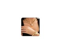 Set di collana e braccialetto di perle, girocollo e braccialetto con perle da 8 mm, gioielli delicati per matrimoni e damigelle d'onore, Adjustable, Zinco, Nessuna pietra preziosa
