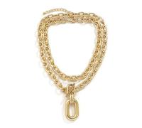 Set di collane a strati in oro grosso - Y2K geometrico Statement Choker & punk collane impilabili per donne