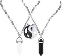 Set di collane con ciondolo magnetico abbinato per 2, due anime e un cuore, pietra dei desideri, fungo, dinosauro, Weirdo 1 e Weirdo 2, regalo dell'amicizia per donne e ragazze, gioielli a lunga