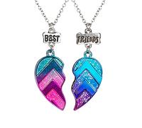 Set di collane con magnete a forma di per i migliori amici che attraggono i buoni amici Collana Da Masticare (Purple, One Size)