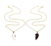 Set di collane - due pezzi ciondolo cuore amore - ciondolo rimovibile leggero gioiello regalo souvenir per donne uomini amici famiglia, Se référer à la description, Alluminio, riferimento alla