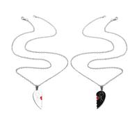 Set di collane - due pezzi ciondolo cuore amore - ciondolo rimovibile leggero gioiello regalo souvenir per donne uomini amici famiglia, Se référer à la description, Alluminio, riferimento alla