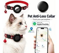 Set di collare GPS intelligente per animali domestici (include tracker anti-smarrimento + collare per gatti Airtag con campanello + custodia protettiva) - Tracciamento in tempo reale, posizionamento g